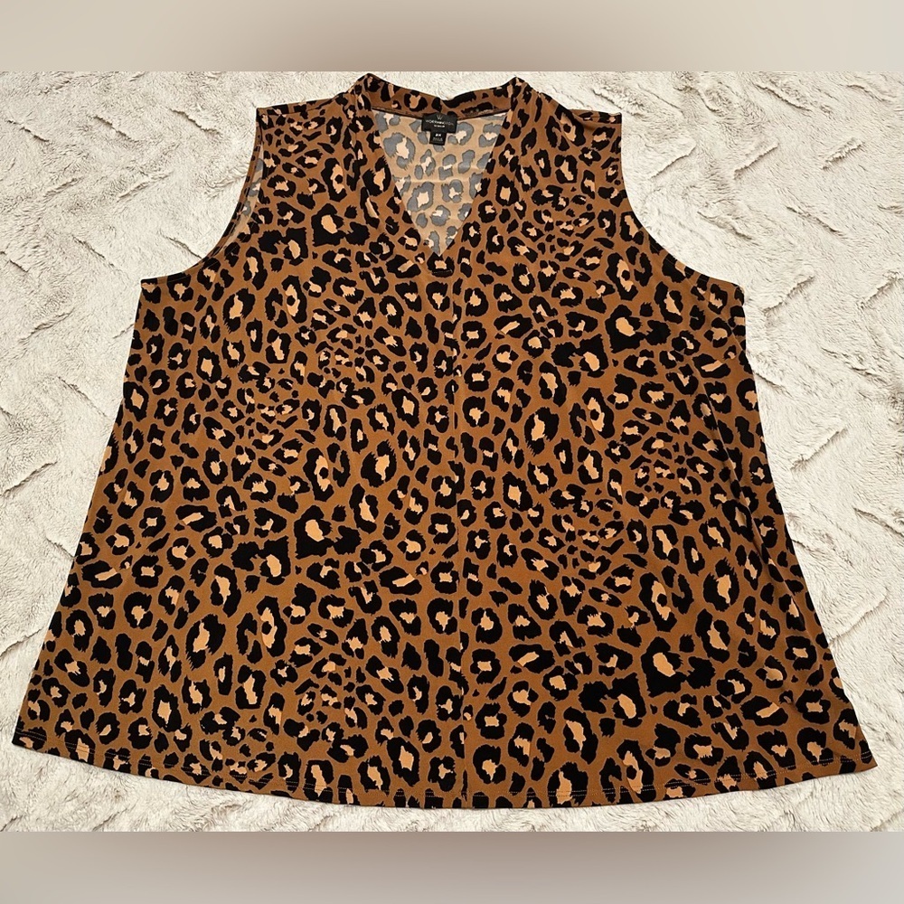 Worthington Brown Leopard Print Blouse - Picture 3 of 7